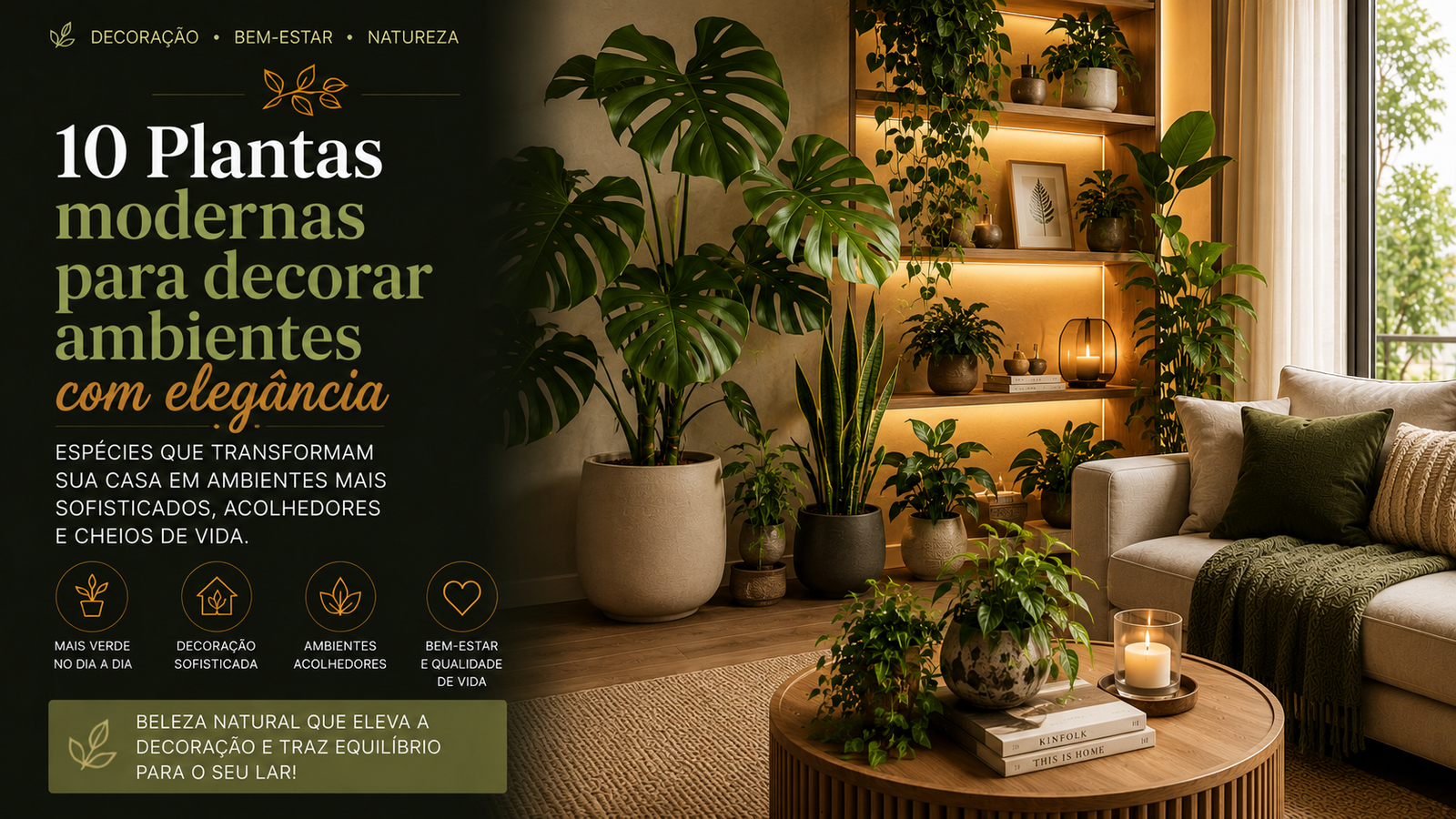 Conheça 10 plantas modernas para decorar ambientes e deixar sua casa mais sofisticada, acolhedora e cheia de vida.
