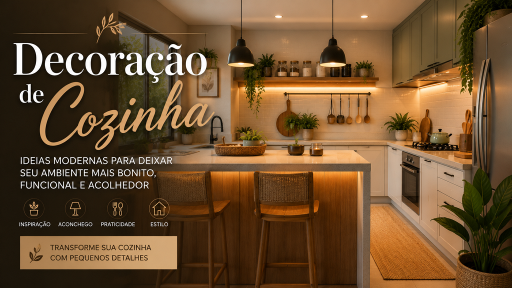 Decoração de cozinha com ideias modernas, aconchegantes e funcionais para deixar o ambiente mais bonito sem gastar muito.