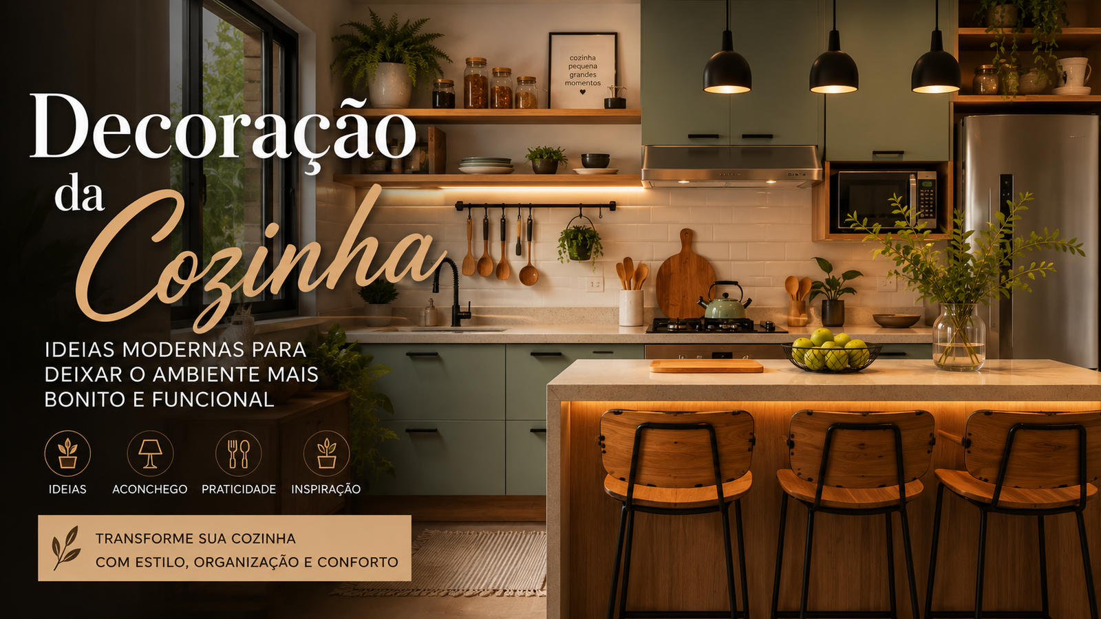 Decoração da cozinha com ideias modernas, simples e aconchegantes para transformar o ambiente sem gastar muito.